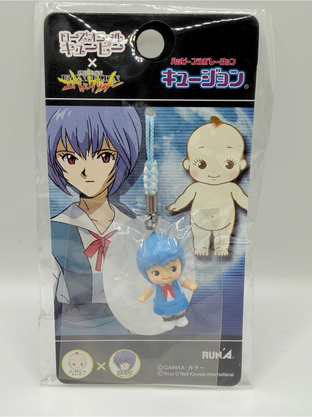 Evangelion Rei Ayanami Rose O'neill Kewpie Kewsion Figure Strap Japan RARE
